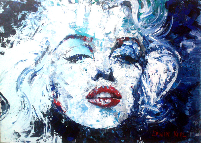 marylin monroe acryl oil kunst art salzburg seminare Malkurs portrait faces